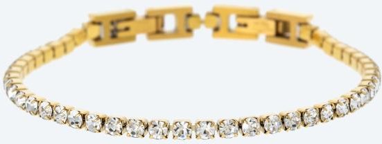 Tennis-Armband Edelstahl vergoldet Zirkonia