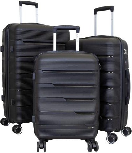 3-teiliges Polypropylen-Kofferset 'Aruba' schwarz