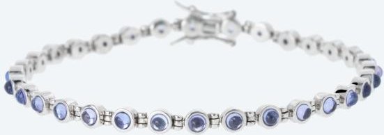 Armband 925 rhodiniert Tansanit Cabochon