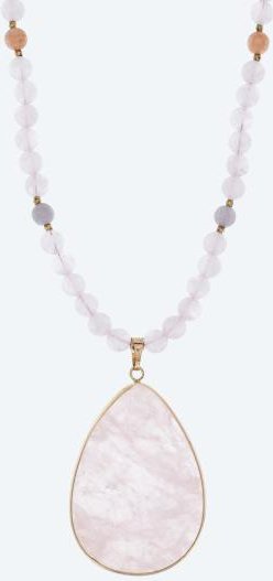 Collier mit Anhänger Rosenquarz