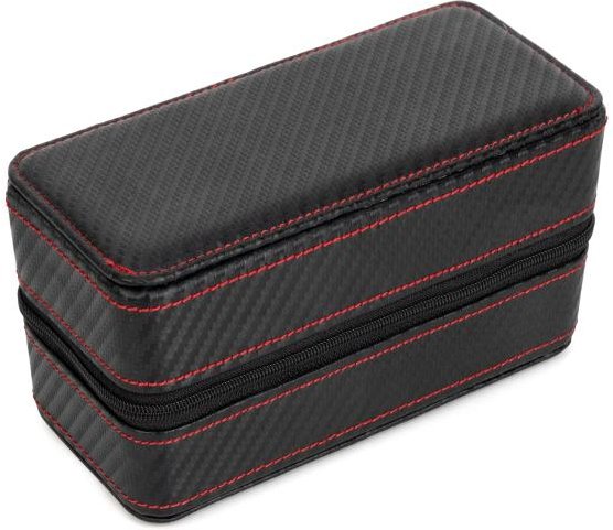 Reiseetui für 2 Uhren, Carbonlook schwarz