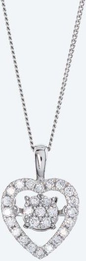 LG Anhänger mit Kette 925 rhod. Brillanten