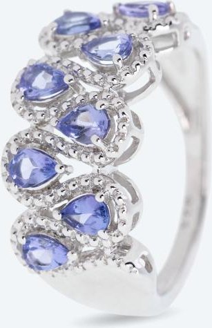 Ring 925 Sterling Silber rhodiniert Tansanit