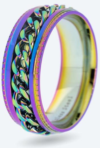 Ring Edelstahl multicolor