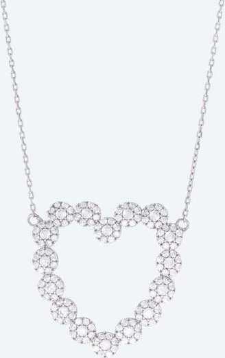 Collier Herz 925 Sterling Silber rhod. Zirkonia