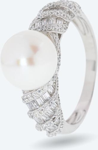 Ring 925 Silber rhodiniert AAAAA SWZP + Zirkonia