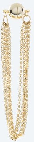 Magnet-Verlängerungskette Messing vergoldet