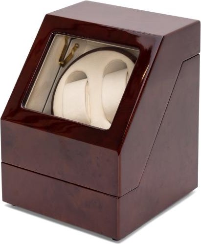 2er Uhrenbeweger "Penta", Walnuss, Samt beige