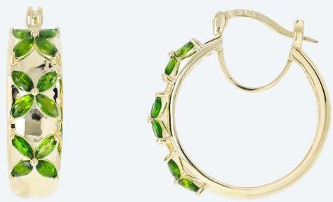 Creolen 925 St Silber vergoldet Chromdiopsid