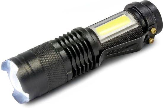LED Taschenlampe mit Zoom & COB Licht