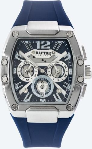 Raptor Herrenuhr "Aldriel" blau, Silikonband