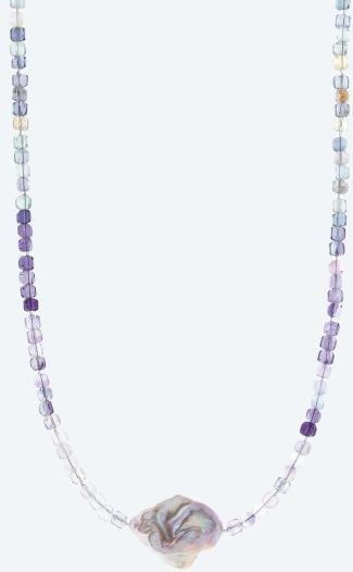 Collier Fluorit, SWZPerle Magnetverschluß