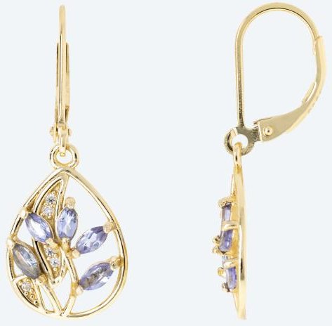 Ohrhänger 925 St. Silber vergoldet Tansanit