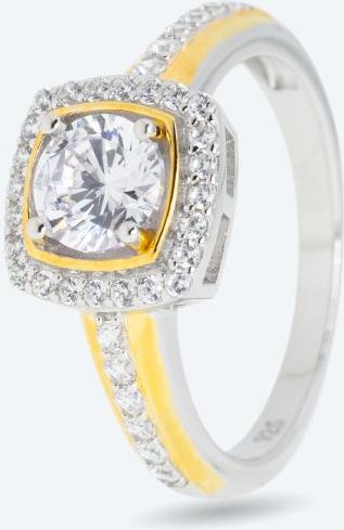 Ring 925 Sterling Silber bicolor Zirkonia