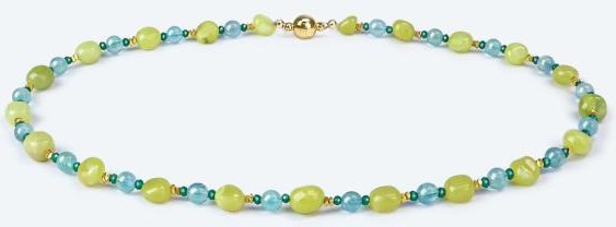 Collier Fluorit, Lemon Jade Magnetverschluß