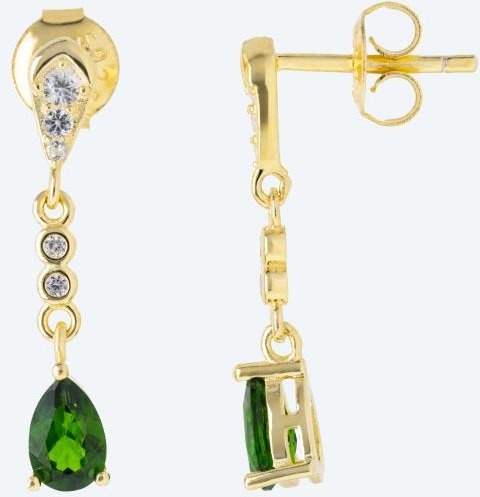 Ohrhänger 925 St. Silber vergoldet Chromdiopsid