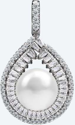 Anhänger 925 rhodiniert Süßwasserzuchtperle