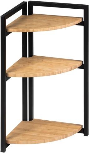 Eckregal "Metall + Bambus"