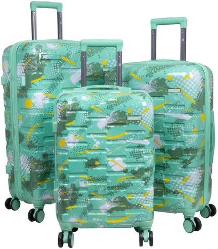 3-tlg. Poly-ABS-Kofferset 'Pescara' grün