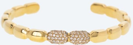 Armreif Edelstahl vergoldet Zirkonia