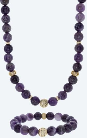 SET: Collier+Armband Amethyst Magnetverschluß