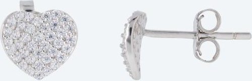 SET: 2-teilig Herz-Ohrstecker 925 Silber Zirkonia