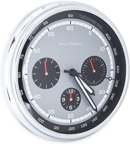 Pierre Chaubert Funk-Wanduhr grau-schwarz