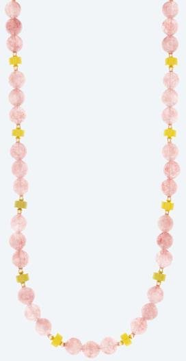 Collier Quarz pink, grün Magnetverschluß