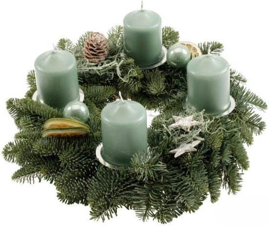 Adventskranz smaragd mit 4 Kerzen