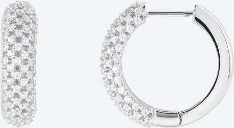 Creolen 925 Sterling Silber rhodiniert Zirkonia