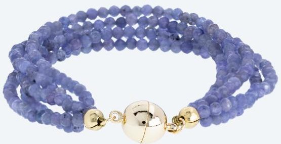 Armband Tansanit 5-reihig Magnetverschluß