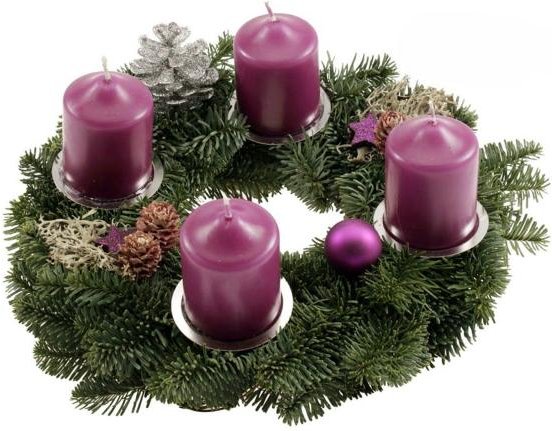 Adventskranz brombeer mit 4 Kerzen