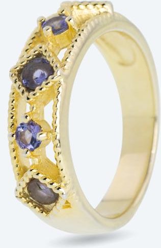 Ring 925 Silber vergoldet Tansanit