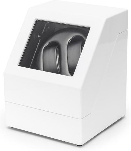 2er Uhrenbeweger "Penta", Piano weiß PU silbergrau