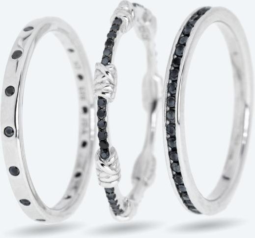 SET 3x Ringe 925 St. Silber Spinell