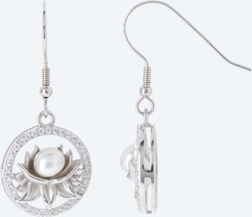 Ohrhänger Lotus 925 Silber rhodiniert