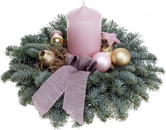 Nobilisgesteck mit Kerze rosa