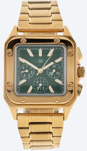 Leno Leontis Automatikuhr "Franchetto" gold-grün