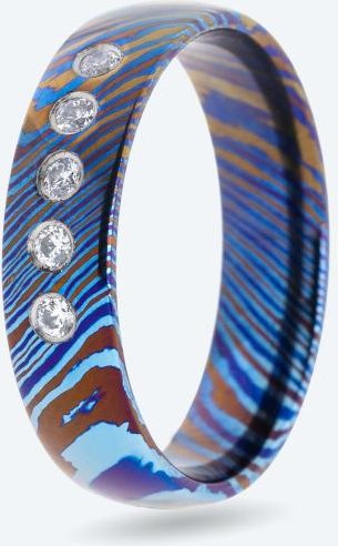 Ring Edelstahl multicolor mit Zirkonia