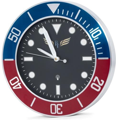 Royal Time Funkwanduhr silber-schwarz-pepsi