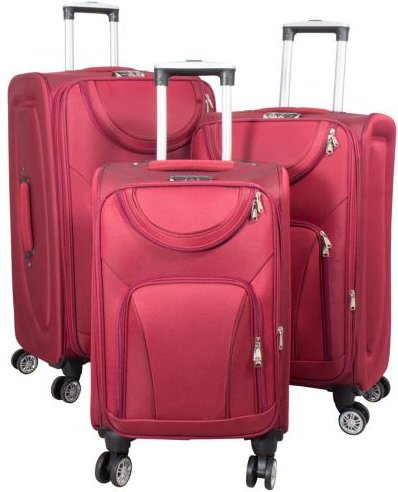 3-teiliges Nylon-Kofferset 'Maribor' rot
