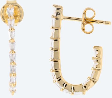 Creolen 925 Sterling Silber vergoldet Zirkonia