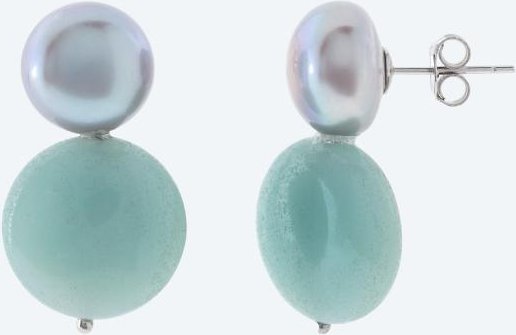 Ohrstecker 925 Silber rhod. Amazonit, SWZPerle