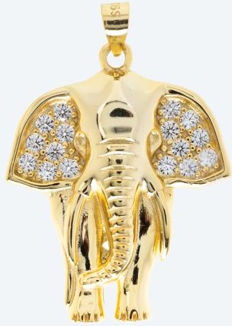 Anhänger Elefant 925 vergoldet