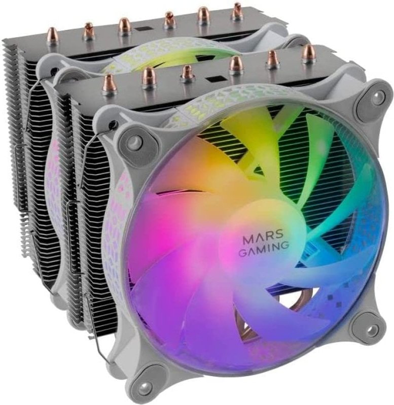 Mars Gaming MCPU-XT ARGB Doble Ventilador CPU 120mm Blanco