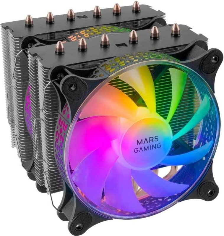Mars Gaming MCPU-XT ARGB Doble Ventilador CPU 120mm Negro