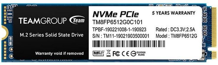 Team Group MP33 SSD 512GB M.2 NVMe PCIe 3.0 x4