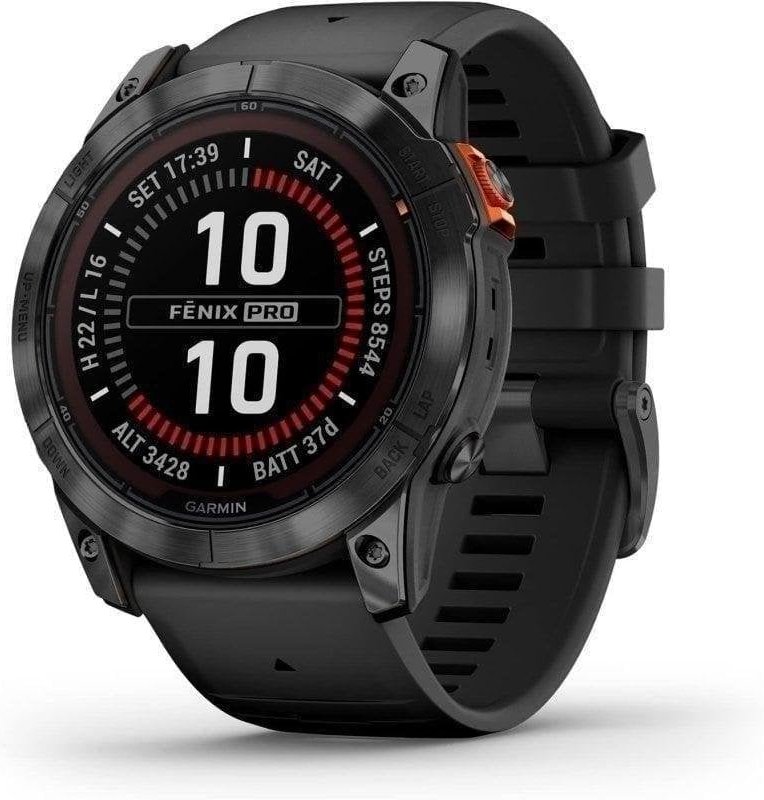 Garmin Fénix 7X Pro Solar GPS NFC 51mm MIP Gris Correa Negra Resistencia Agua 10ATM SpO2