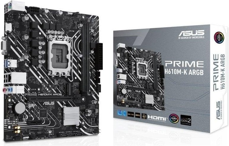 Placa Base ASUS PRIME H610M-K ARGB H610 LGA 1700 DDR5 Micro ATX RGB