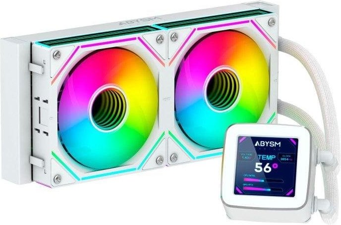 Abysm Gaming Oceanic 240 White Argb Refrigeración Líquida Con Pantalla Lcd De 2.8''